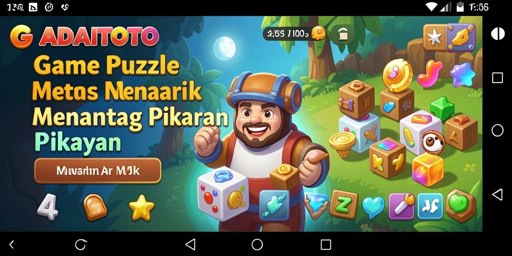 Tampilan gameplay GADAITOTO dengan berbagai teka-teki menantang.