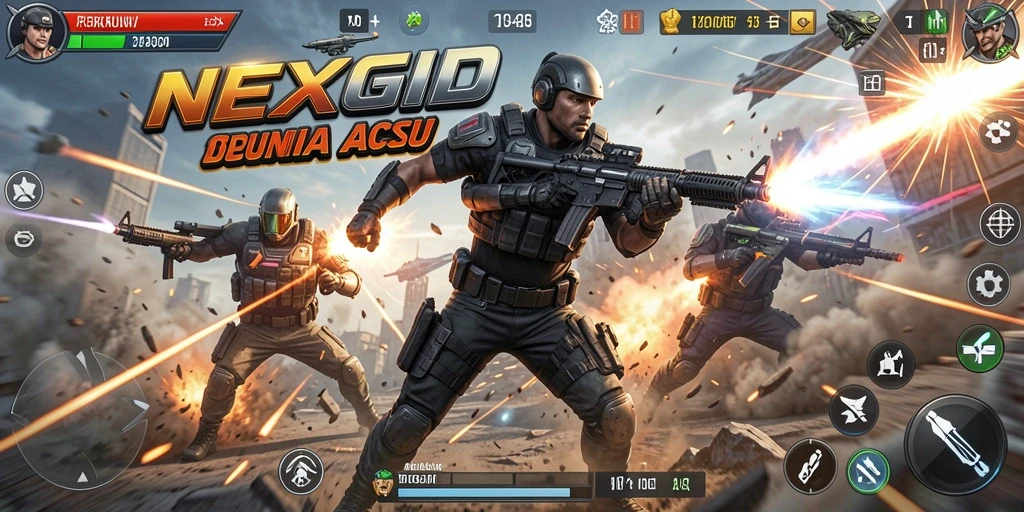 Tangkapan layar memperlihatkan aksi mendebarkan dalam NEXGID.