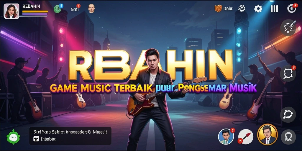 Screenshot gameplay REBAHIN yang menampilkan antusiasme bermain musik.