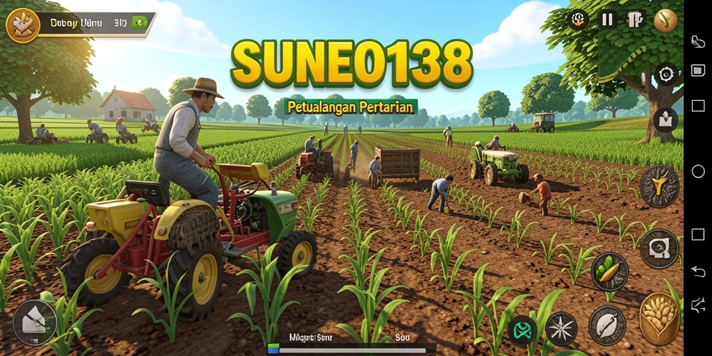 Tangkapan layar SUNEO138 menunjukkan gameplay pertanian yang dinamis dan menarik.
