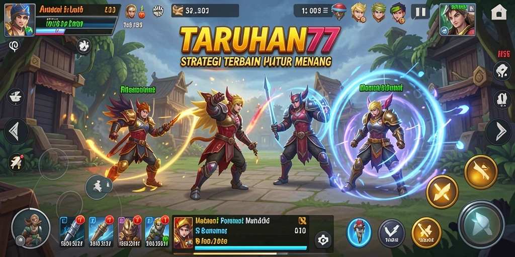 Tangkapan layar menunjukkan aksi dinamis dalam TARUHAN77 dengan gameplay strategi yang menantang.